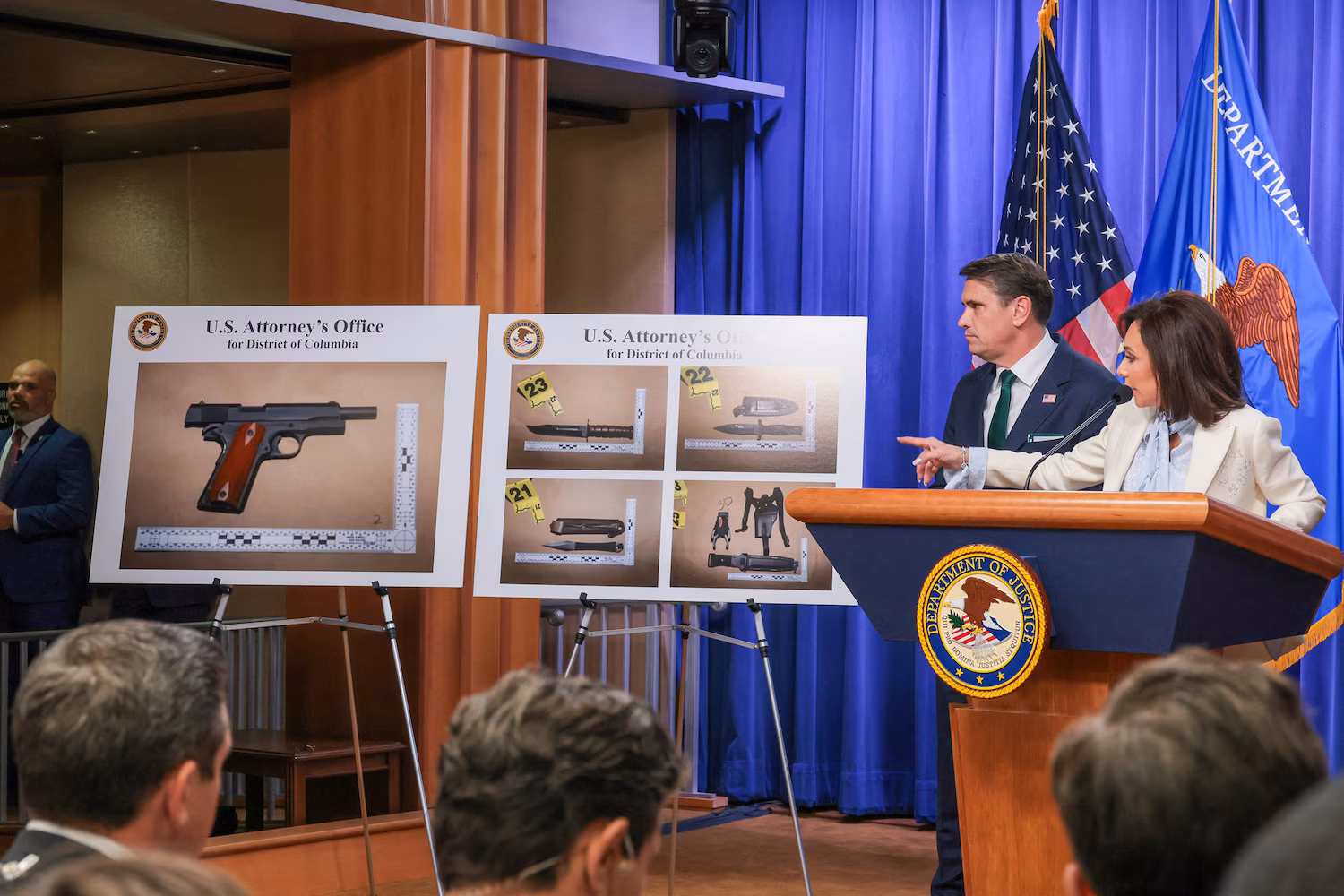 Pirro cites evidence linking suspect's shotgun to Secret Service officer in shooting.