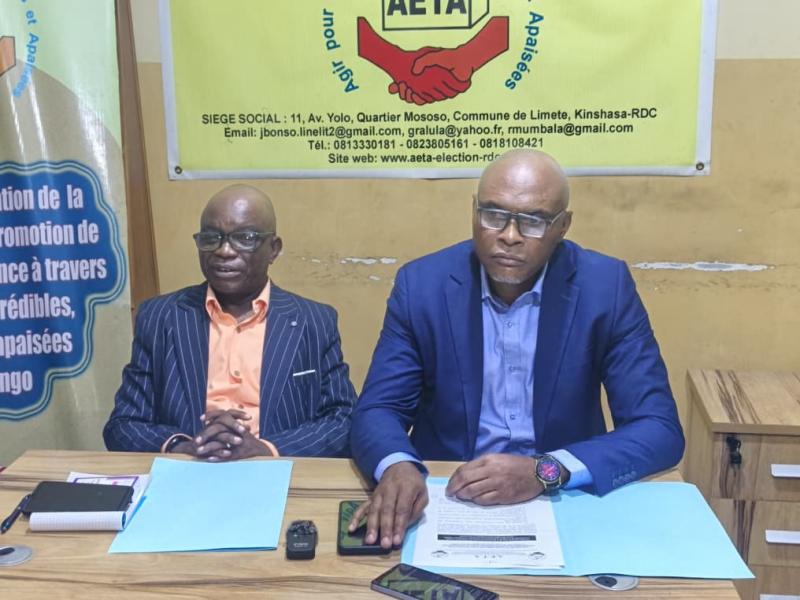 RDC : AETA appelle au maintien des élections dans les délais constitutionnels, mais craint que l’exclusion des populations de l'Est consacre la balkanisation des territoires