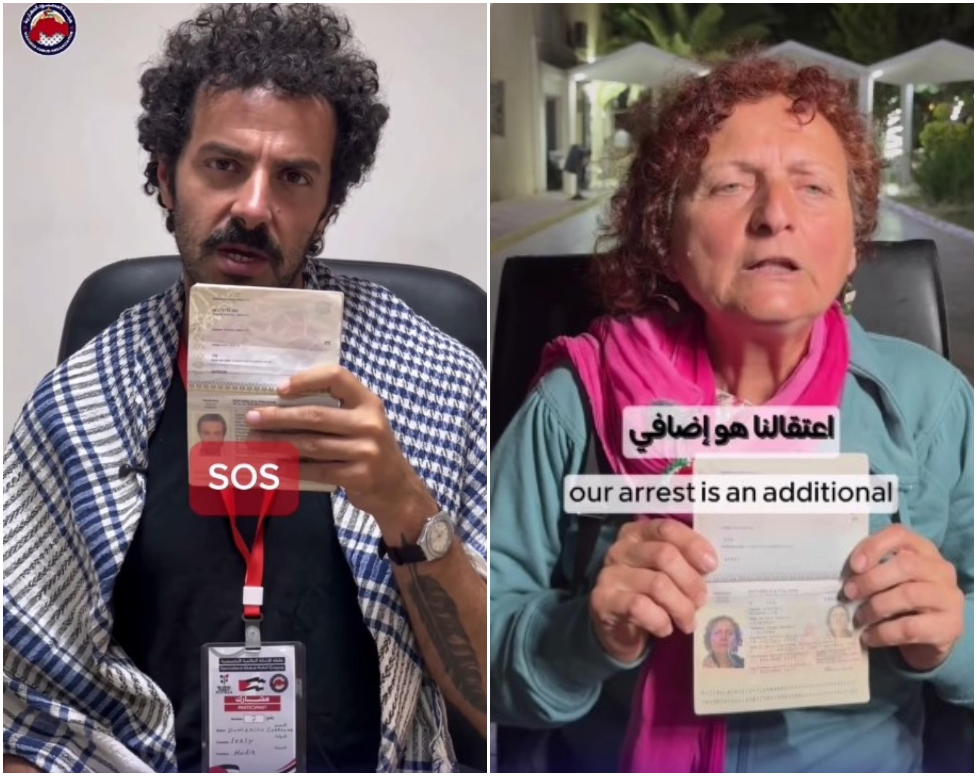 Domenico Centrone e Leonarda Alberizia - (Fermi immagine dai video pubblicati sl profilo Instagram della Flotilla)