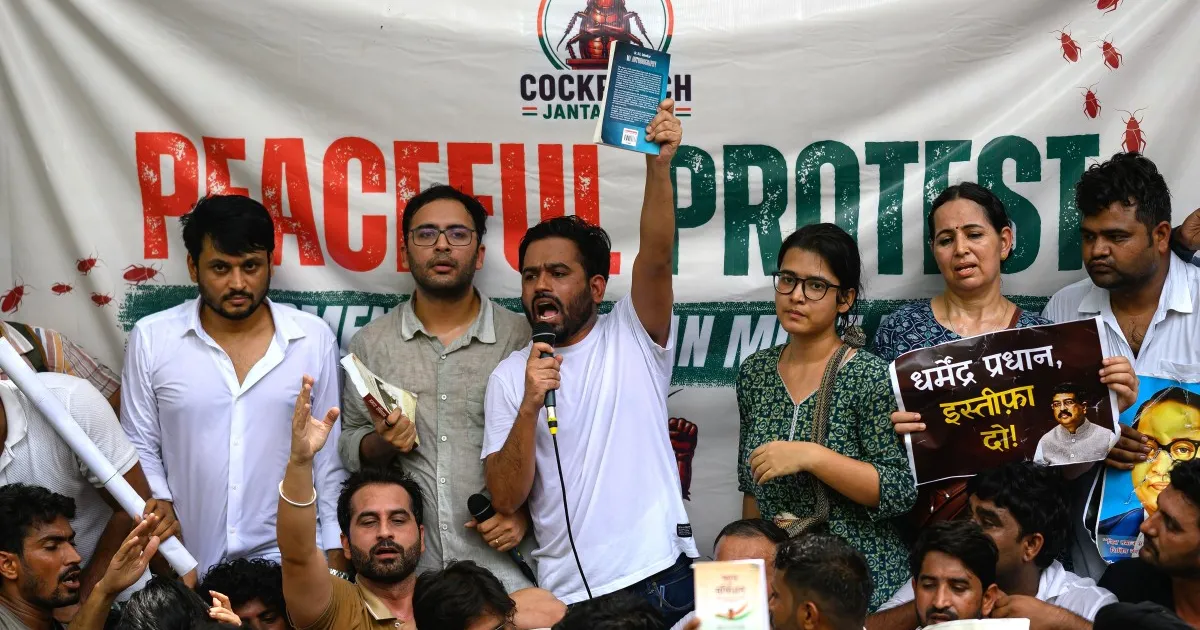 Photos: Cockroach Janta Party rallies in New Delhi for youth protests