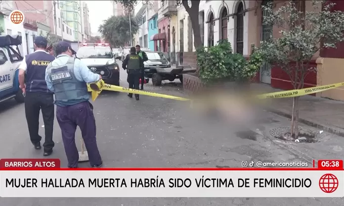 Hallan cuerpo de mujer en una calle de Barrios Altos