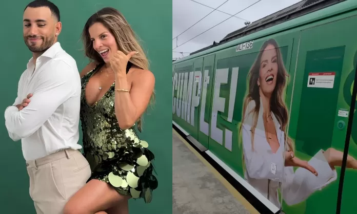 Alejandra Baigorria 'invade' tren eléctrico con enorme publicidad