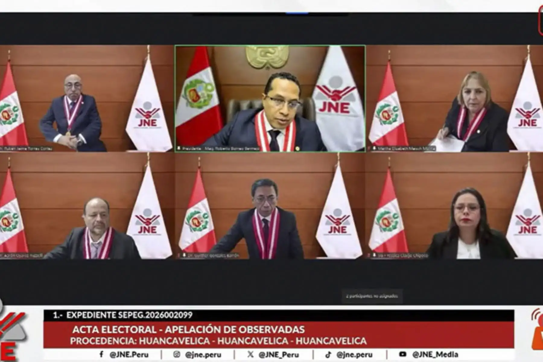 Elecciones 2026: pleno del JNE publica resultados de votación de expedientes vistos hoy