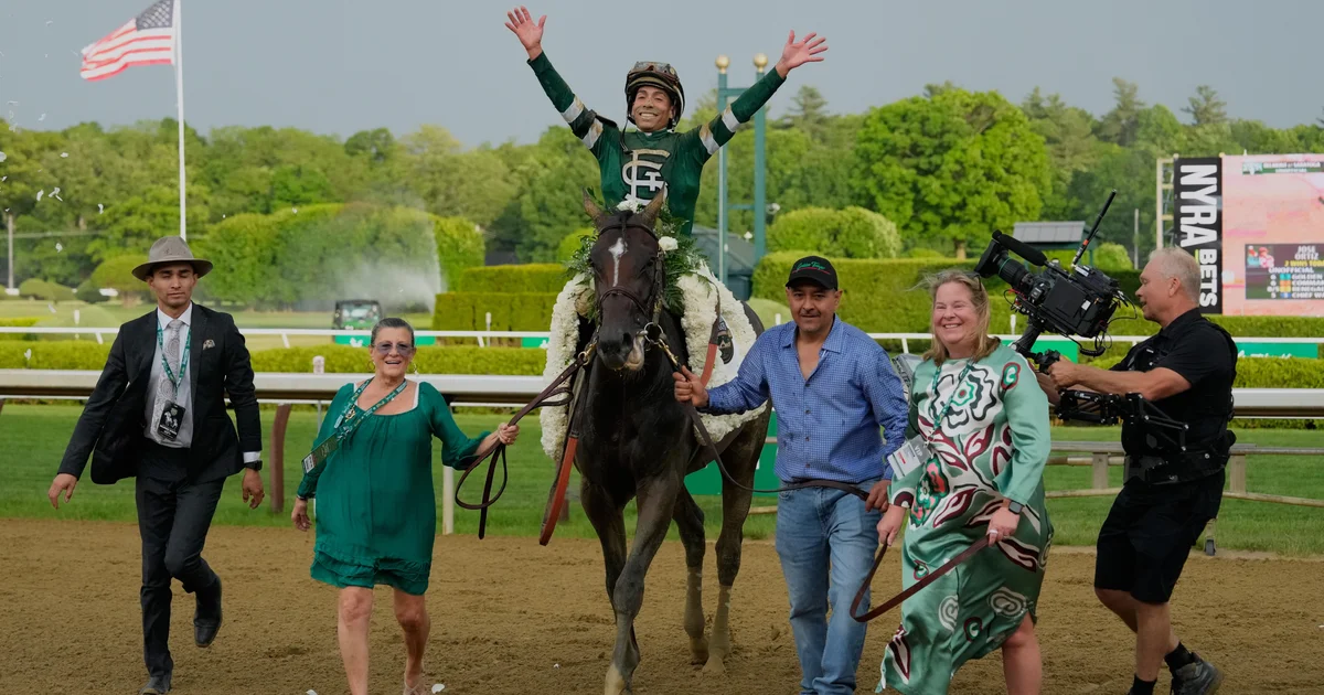 Golden Tempo wins the Belmont Stakes after also taking the Kentucky Derby