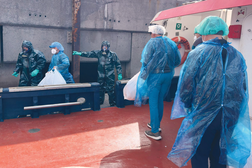 Passengers and crew taken off virus-hit vessel
