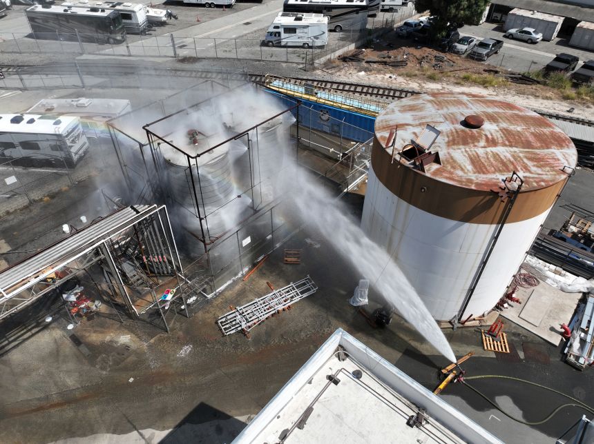 40,000 residents under evacuation orders in Southern California as tank containing toxic chemical at risk of explosion
