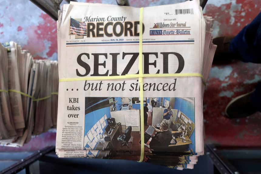 A Kansas town will pay $850K to end a reporter’s lawsuit over a 2023 raid on her paper’s offices
