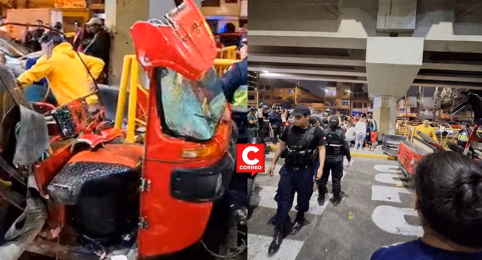 SJL: fuerte choque entre un automóvil y una mototaxi deja seis heridos