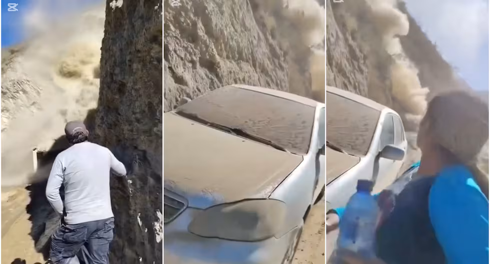 Avalancha de tierra provoca pánico entre pasajeros y docentes en carretera de Huancavelica