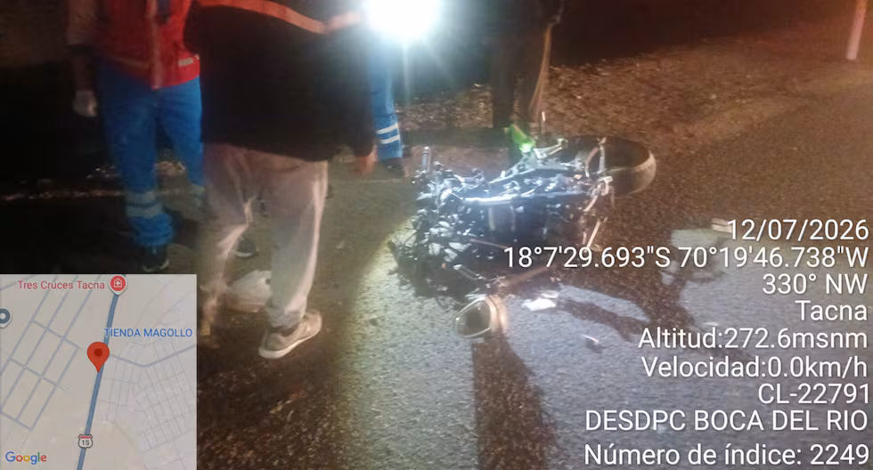 Tacna: Motociclista muere al chocar con camioneta en la Panamericana Sur
