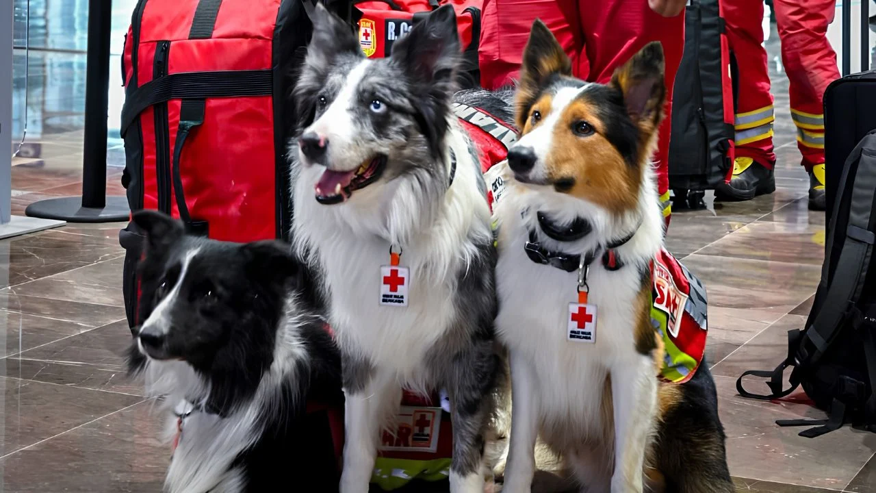 Estos son los perros rescatistas de la Cruz Roja que viajaron a Venezuela