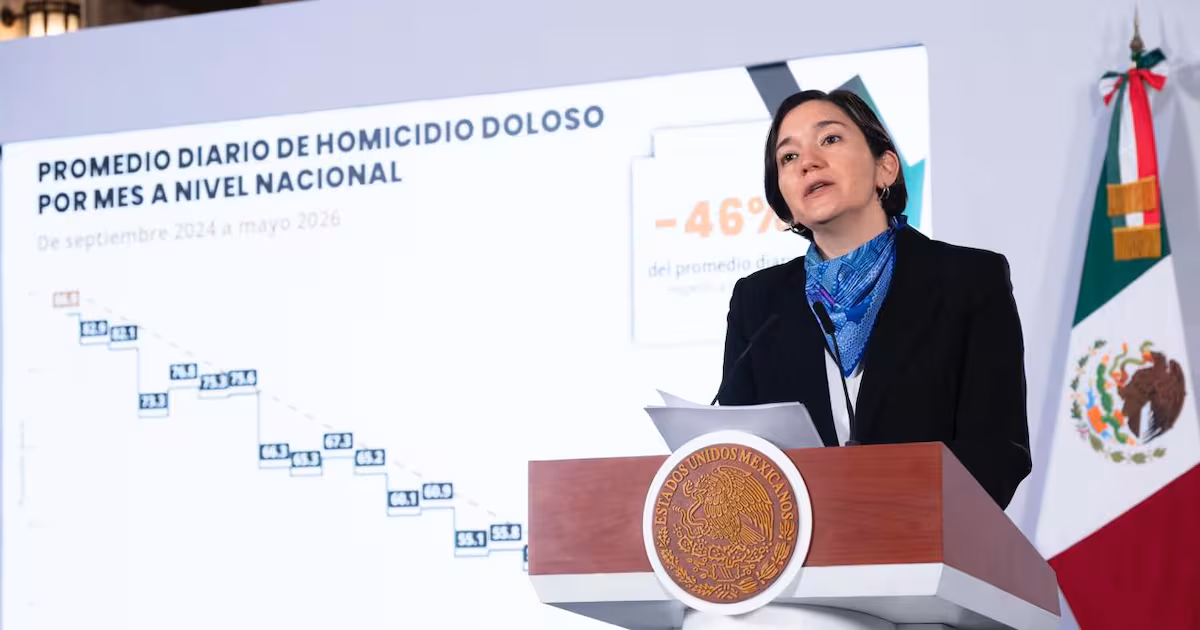 Caen 46% los homicidios dolosos en México durante el gobierno de Claudia Sheinbaum; suman más de 56 mil detenidos