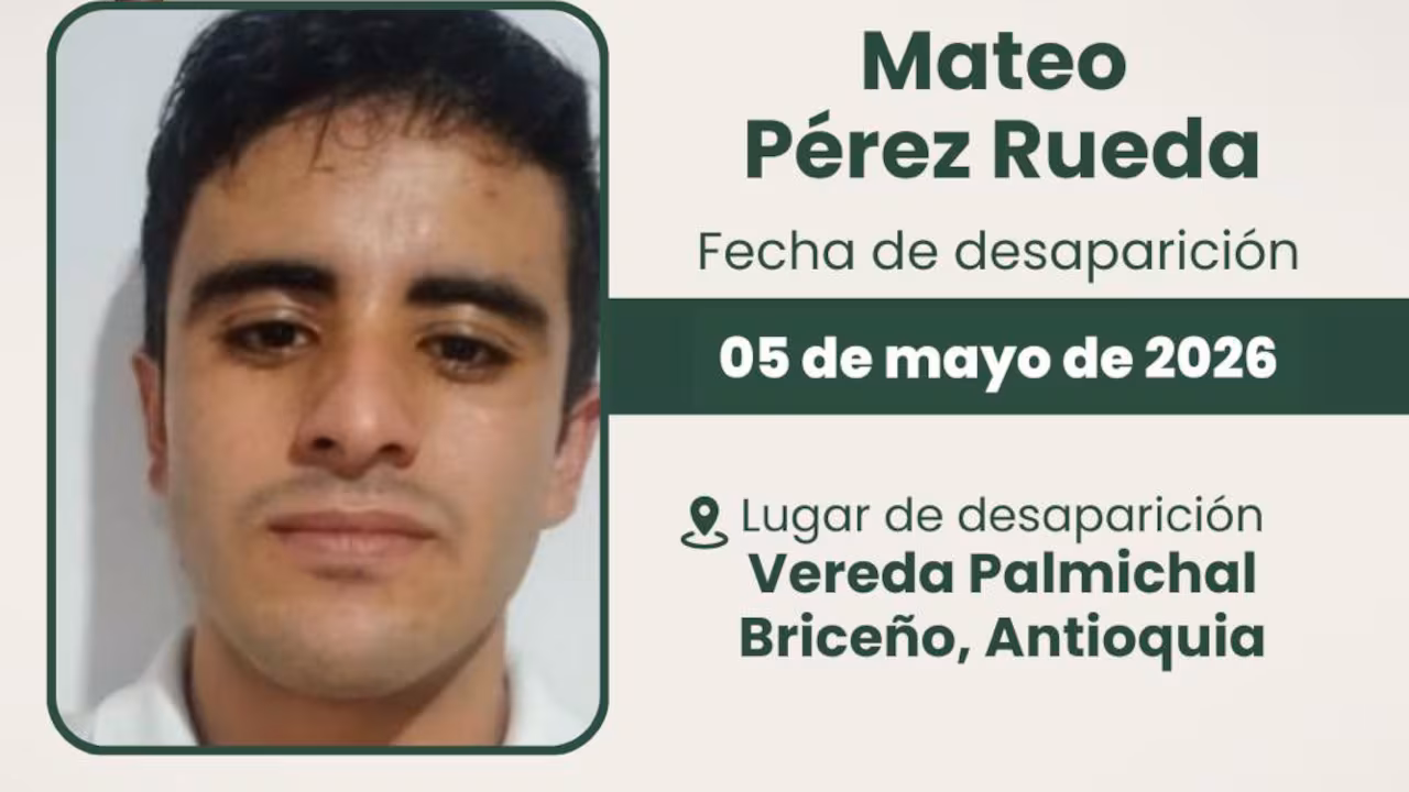 Gobernación de Antioquia lanza alerta para ubicar al periodista Mateo Pérez Rueda, Defensoría del Pueblo y Flip temen lo peor. Imagen tomada de las redes sociales del gobernador