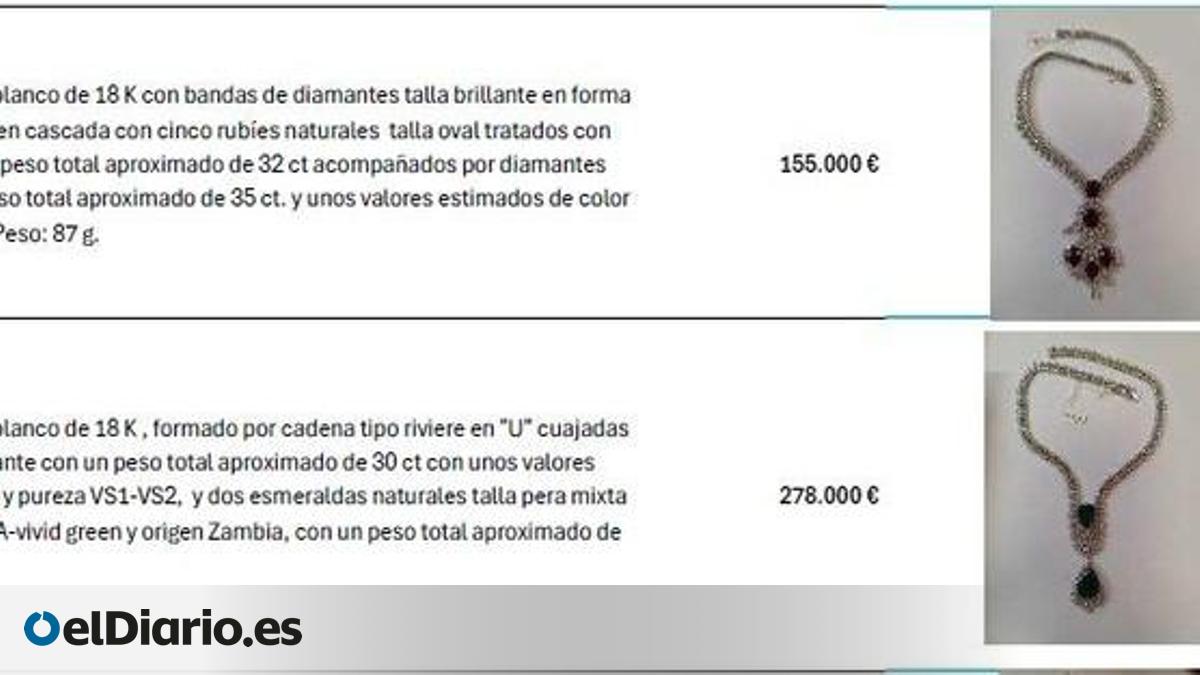 El informe sobre las joyas incautadas a Zapatero: de un collar valorado en 278.000 euros a bisutería sin valor