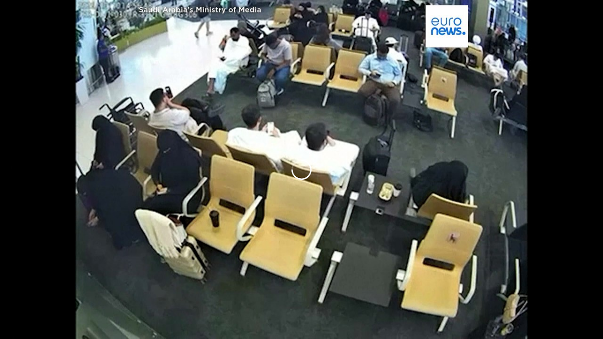 CCTV shows moment of strike at King Khalid International Airport in Riyadh