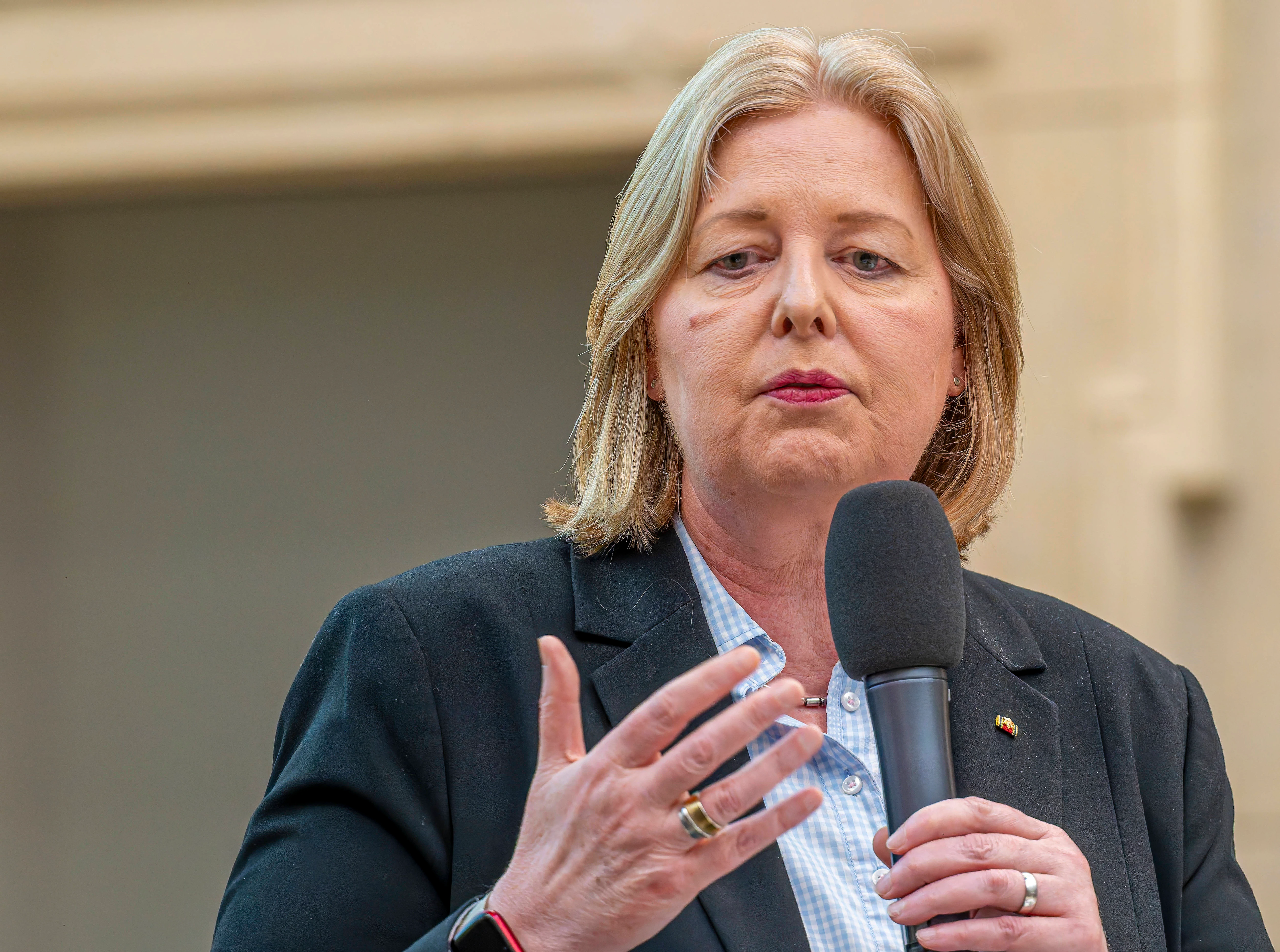 Antrag im BundestagSätze zu Migration und „Einheitsgrau”: AfD will Bas-Rauswurf