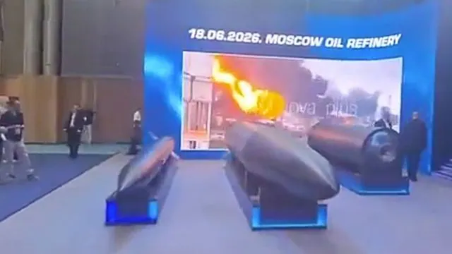 Ukraine-Firma spielt auf Messe Angriffs-Videos auf Moskau ab