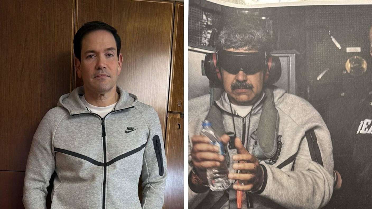 Rubio trägt Maduros berühmten Jogginganzug auf der Air Force One – und spottet über den Ex-Diktator