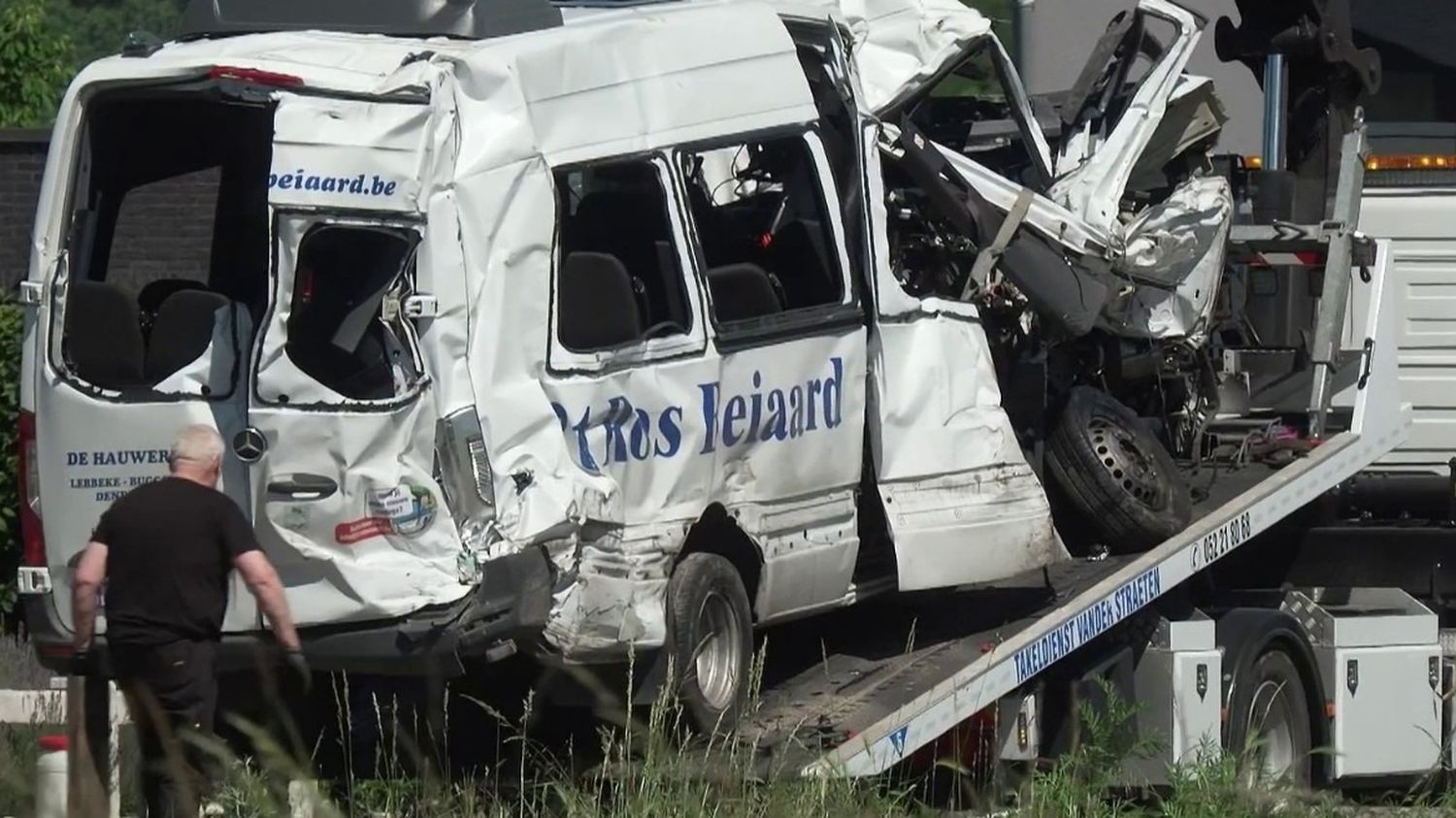 Four dead in collision between school minibus and train in Belgium