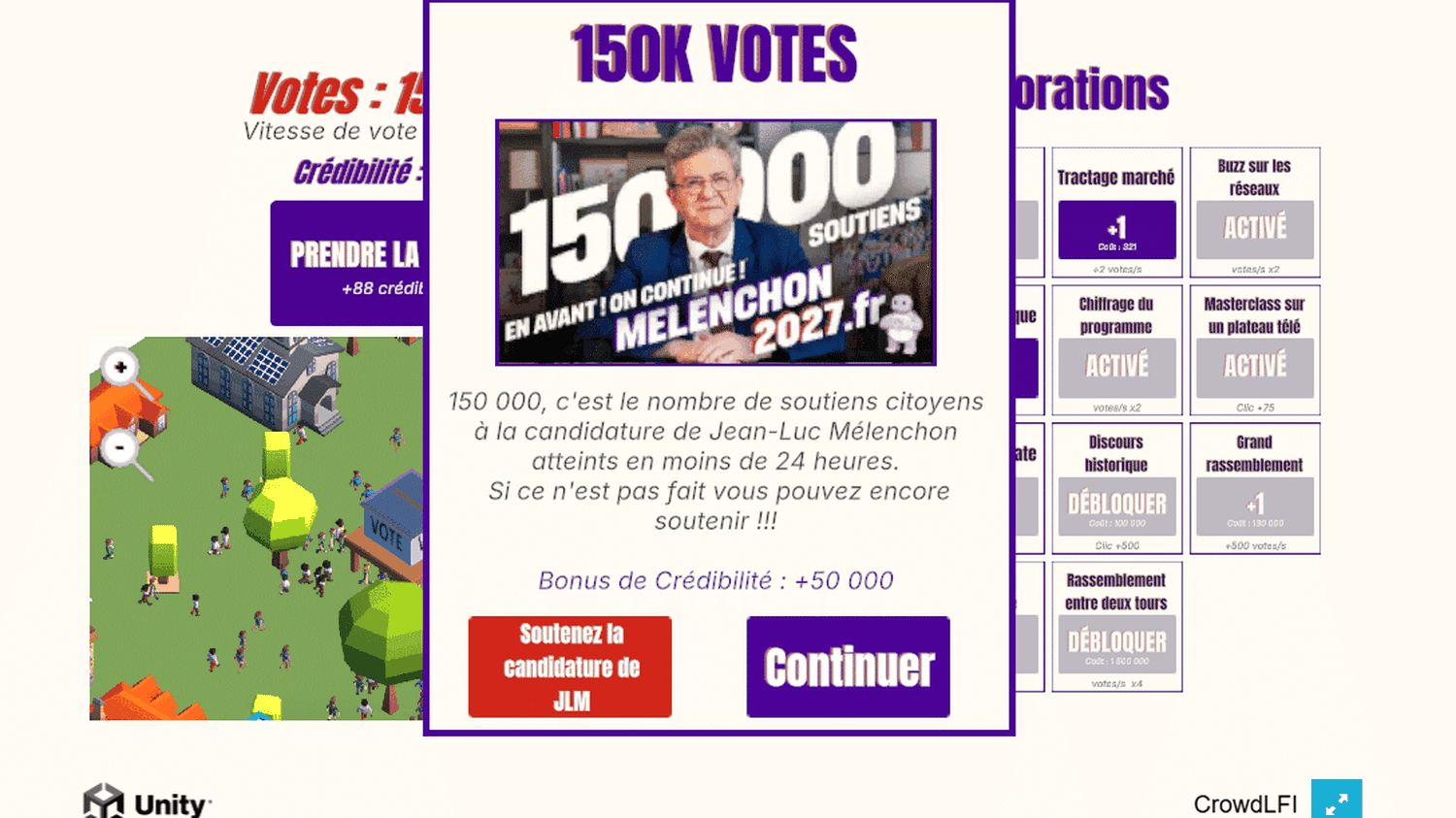 INFO FRANCEINFO. Présidentielle 2027 : La France insoumise lance "LFI-Clicker", un mini-jeu en ligne pour soutenir Jean-Luc Mélenchon