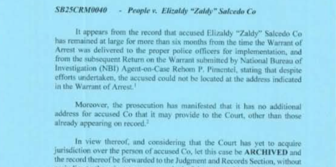 Sandiganbayan archives graft case against fugitive Zaldy Co over flood control project
