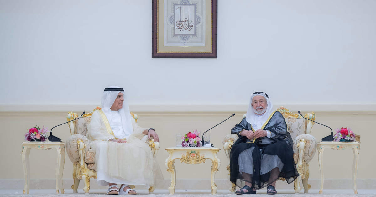 Sharjah Ruler Sheikh Dr Sultan receives Ras Al Khaimah Ruler Sheikh Saud