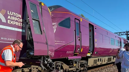 Two trains collide north of London, injuries feared