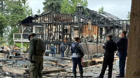 Whidbey Island house explosion captured on video, injures three firefighters