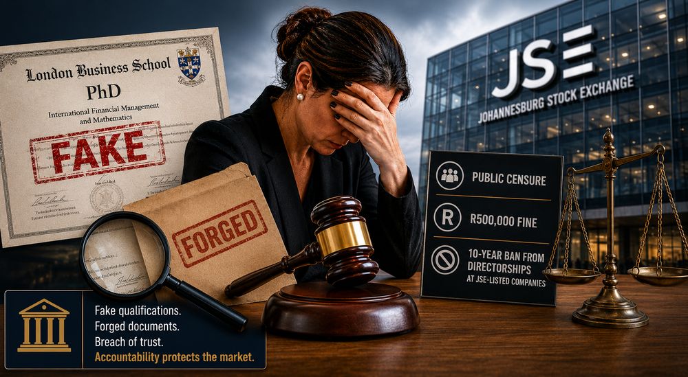 Tribunal upholds sanctions against former EOH director after submitting fake PhD qualifications