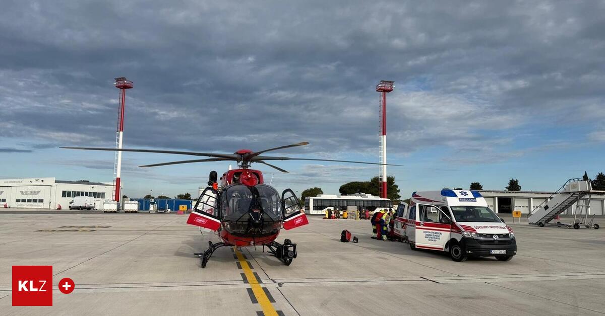 Schwer verletzter Kärntner aus dem Urlaub nach Klagenfurt geflogen