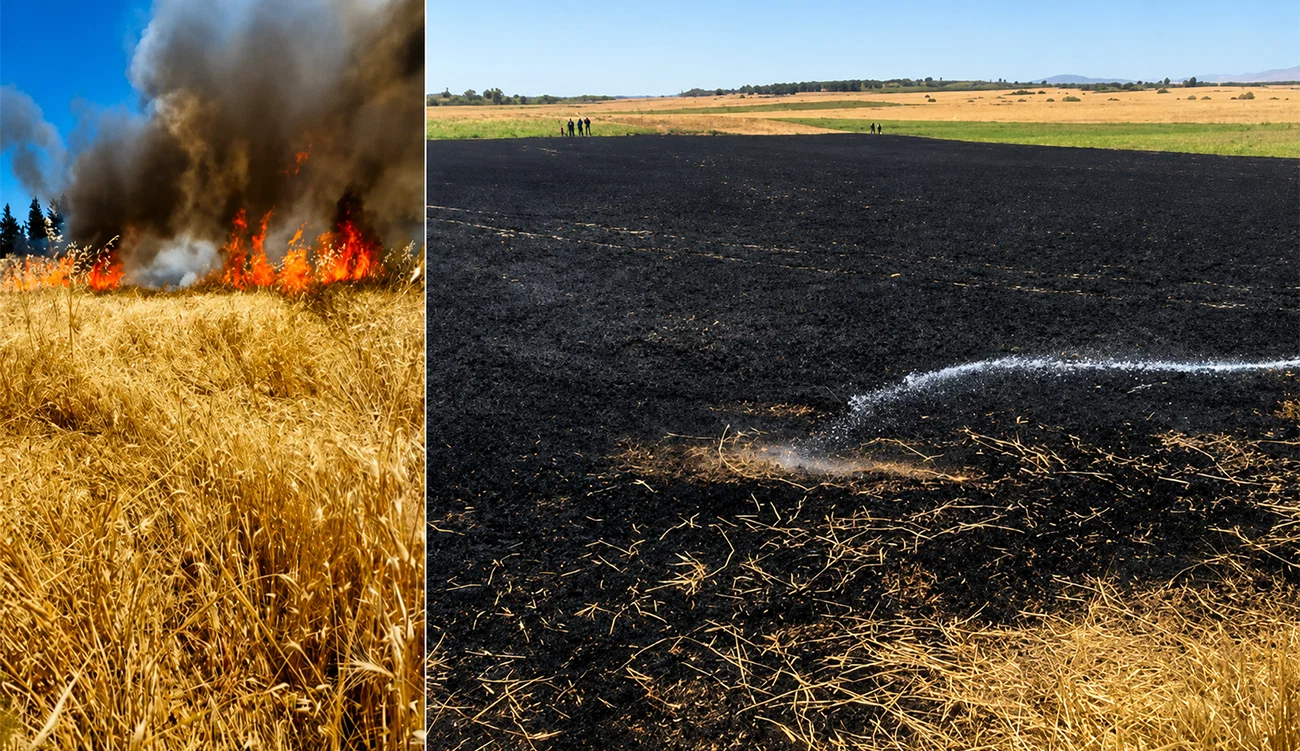 Jendouba : un incendie ravage un hectare de blé dur à Bou Salem