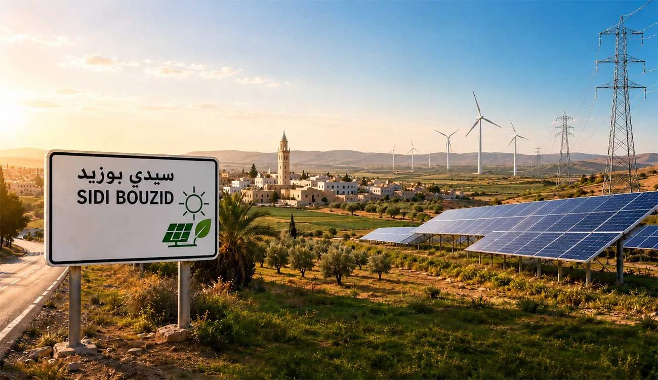 Sidi Bouzid en passe de devenir le premier gouvernorat tunisien à dépasser 100 % d’autosuffisance électrique