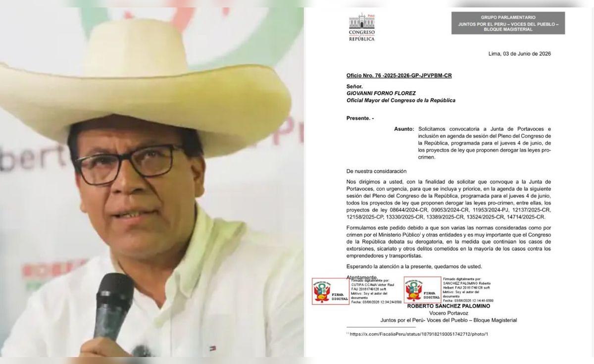 Roberto Sánchez pide eliminar leyes procrimen