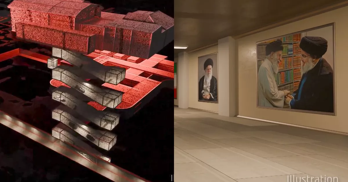 Tunnels, portraits of the leader... Israeli army reveals 3D images of the underground bunker believed to protect Khamenei