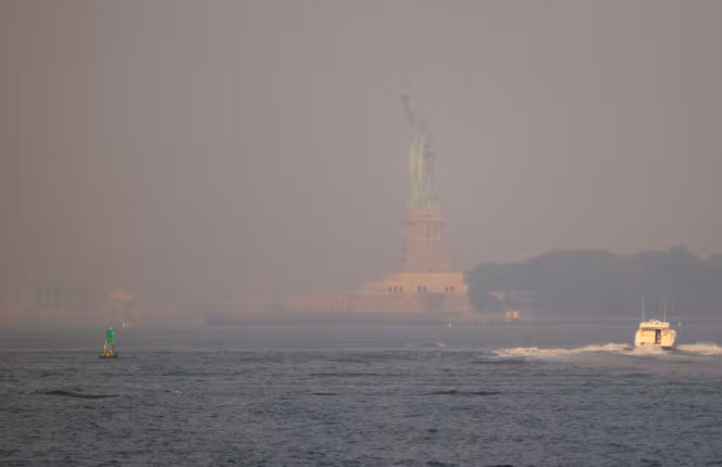 Wildfire haze hangs over eastern US ahead of World Cup final