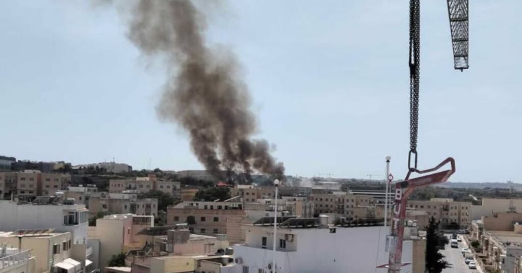 Watch: Grass Fire Sends Thick Smoke Billowing Over Qormi