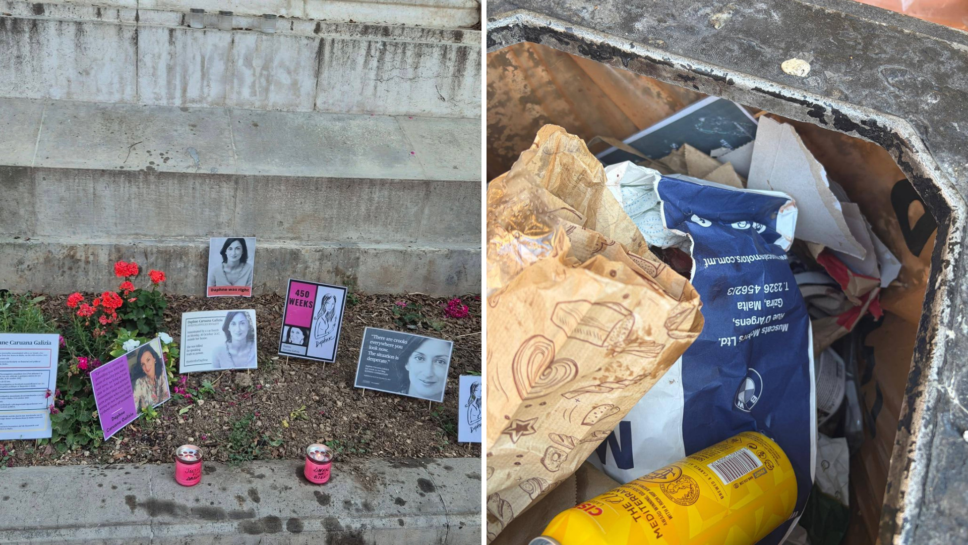 Daphne memorial vandalised again after Labour victory celebrations, Occupy Justice says
