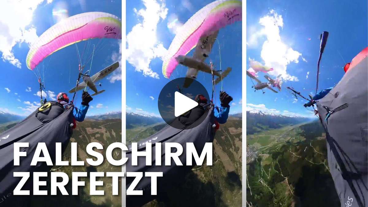 Horror-Crash im Video: Cessna kollidiert mit Gleitschirm-Pilotin