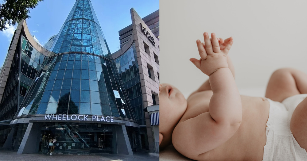 Man seen changing baby's diaper at Wheelock Place women's toilet
