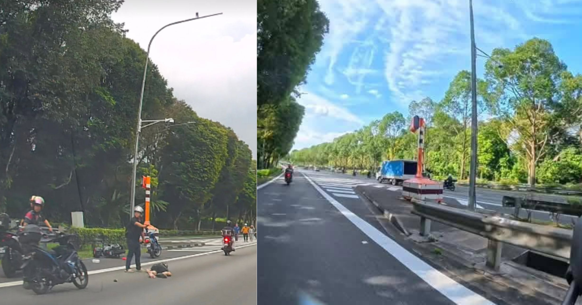 Motorcycle & car accident beside new BKE speed cam: Man, 51, taken to hospital, man, 41, assisting with investigations
