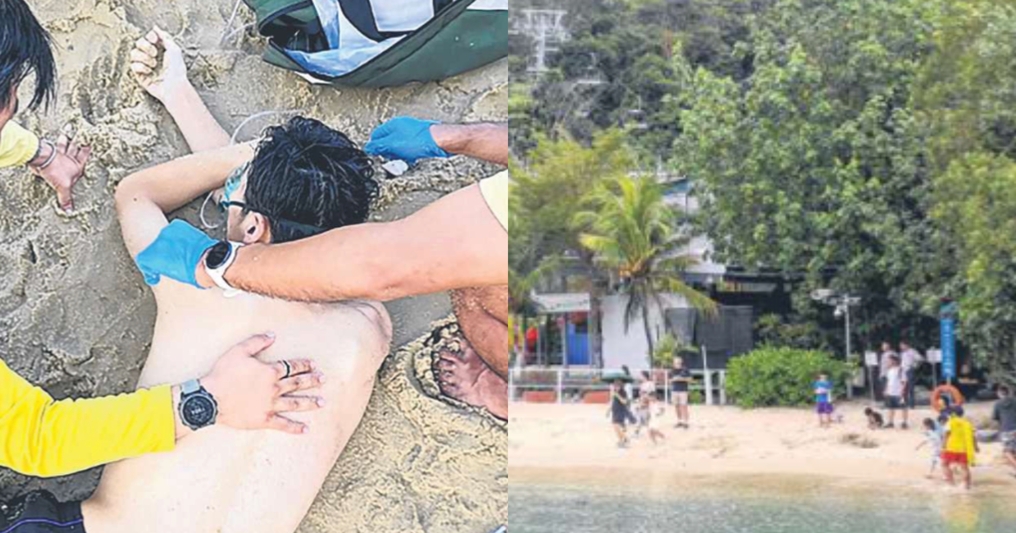 S'pore man who couldn't swim went swimming at Palawan Beach, nearly drowned, sent to hospital