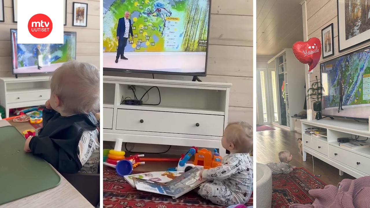 Mauno, 1, on Pekka Poudan superfani – näin käy, kun meteorologi ilmestyy ruutuun