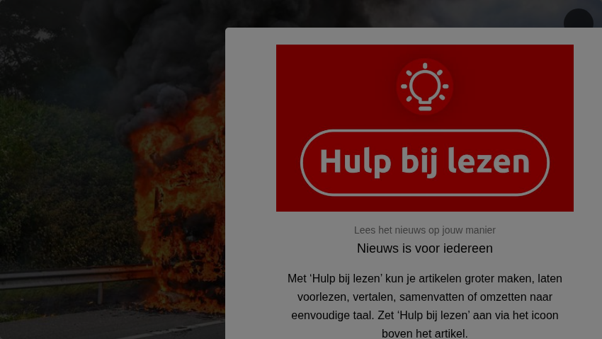 Vrachtwagen volledig uitgebrand op A2, flinke file richting Eindhoven