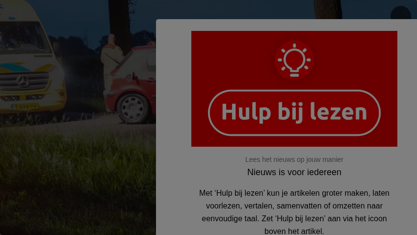 Automobilist rijdt tegen boom in Beek en Donk en raakt zwaar gewond