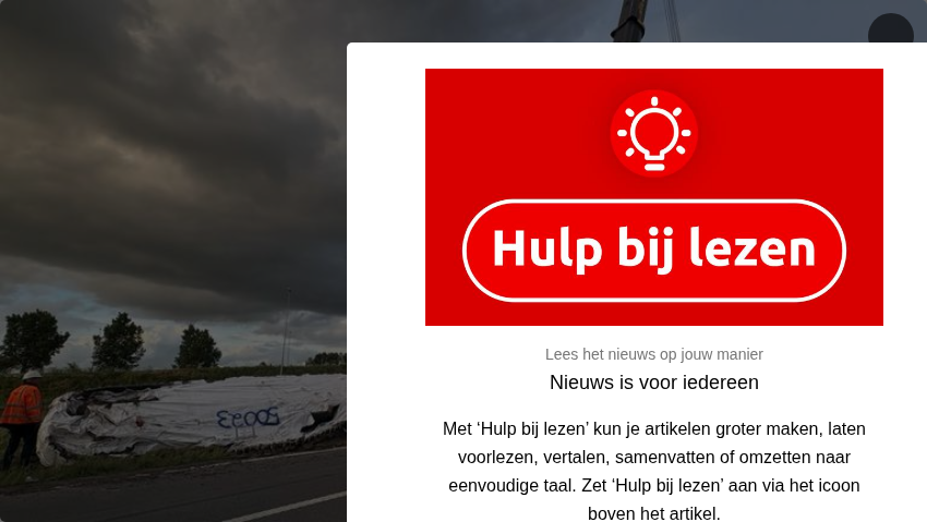 Vrachtwagen verliest rupsband van 36 ton, verbindingsweg A59 dicht