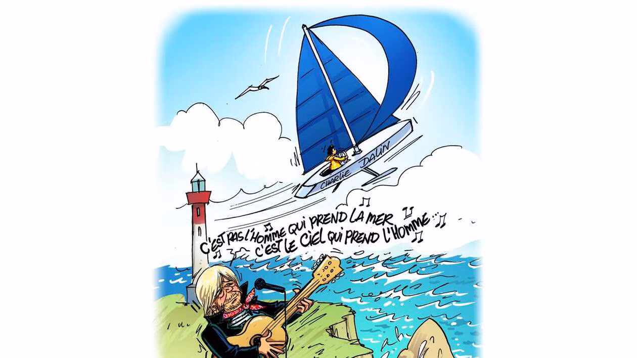 Le dessin de Chaunu : hommage au skipper Charlie Dalin, héros du large