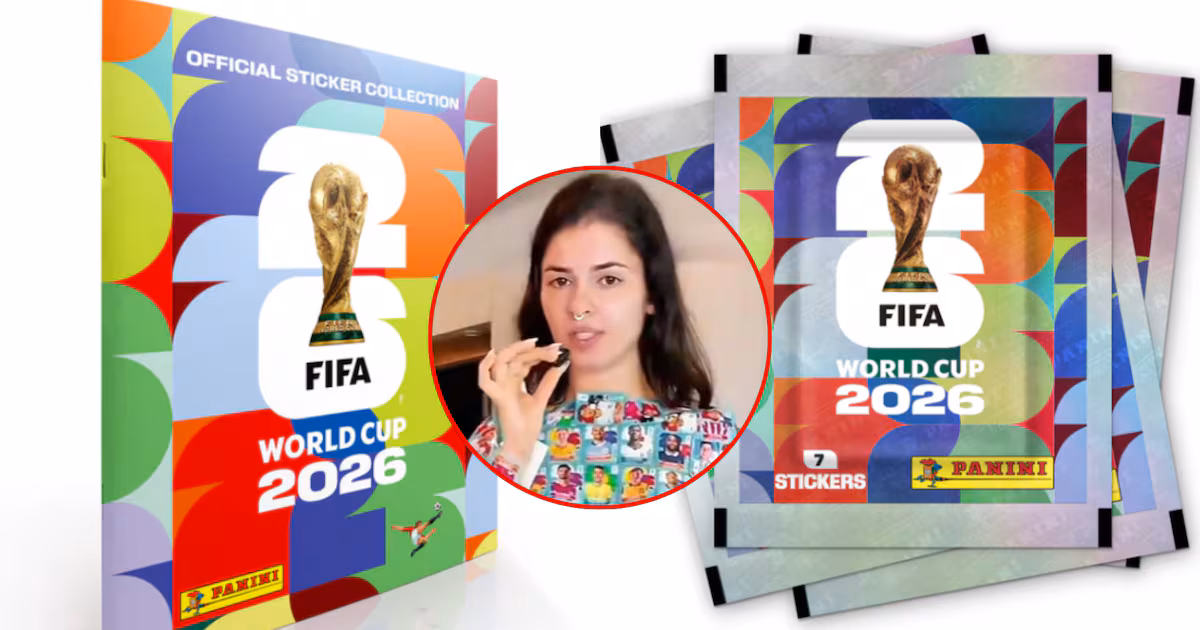 Influencer hizo reto de pegarse alrededor de 1000 láminas del álbum Panini por todo el cuerpo