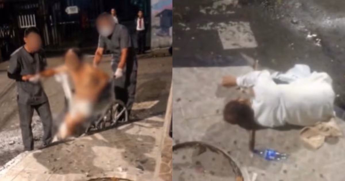 Indignante: Revelan video del momento en el que personal de hospital saca a un adulto mayor y lo deja tirado en la calle