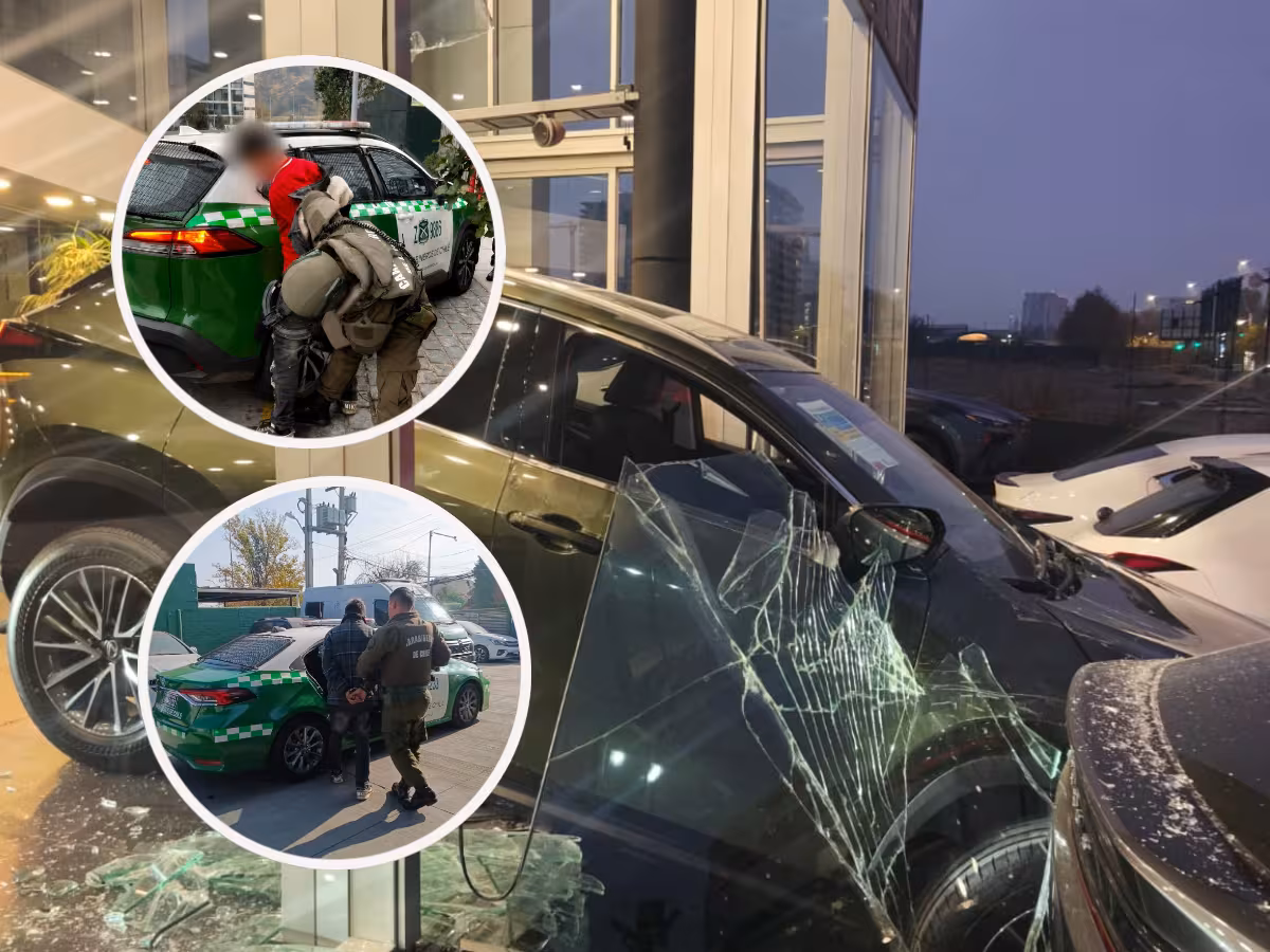 Carabineros detiene a dos adolescentes tras frustrado robo y destrozos en concesionaria de Vitacura