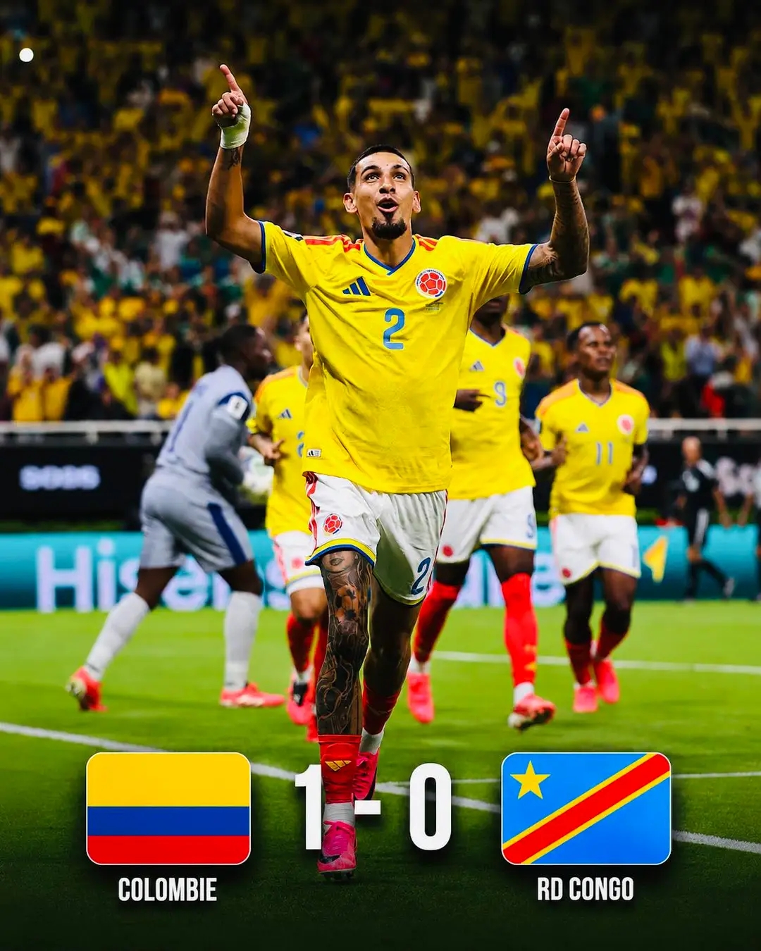Mondial 2026 : La RDC tombe armes à la main devant la Colombie (0-1)